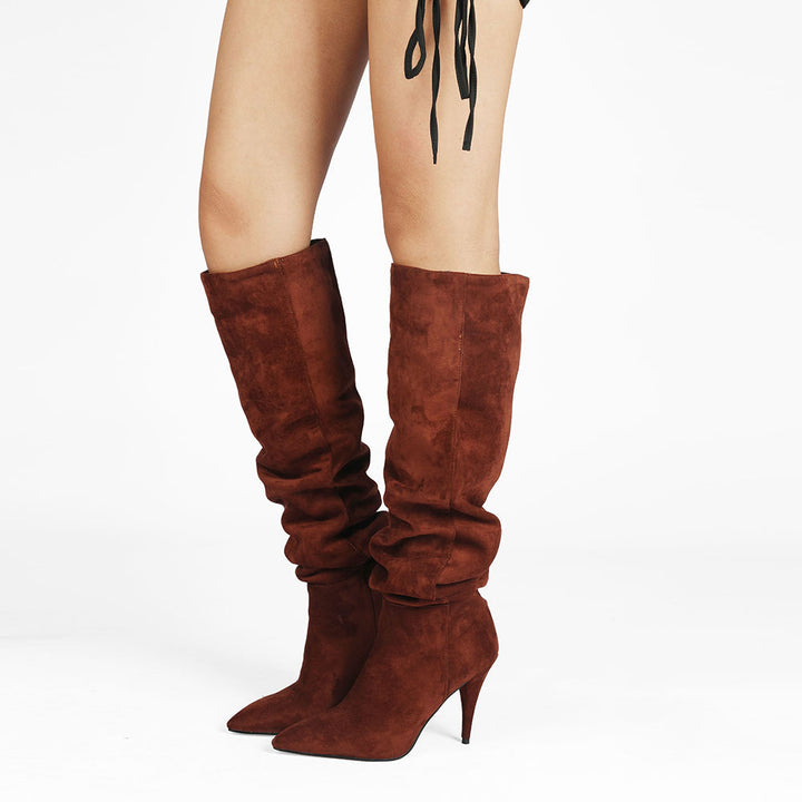 Femme Slouchy Højhælede Over-the-Knee Støvler Stilla