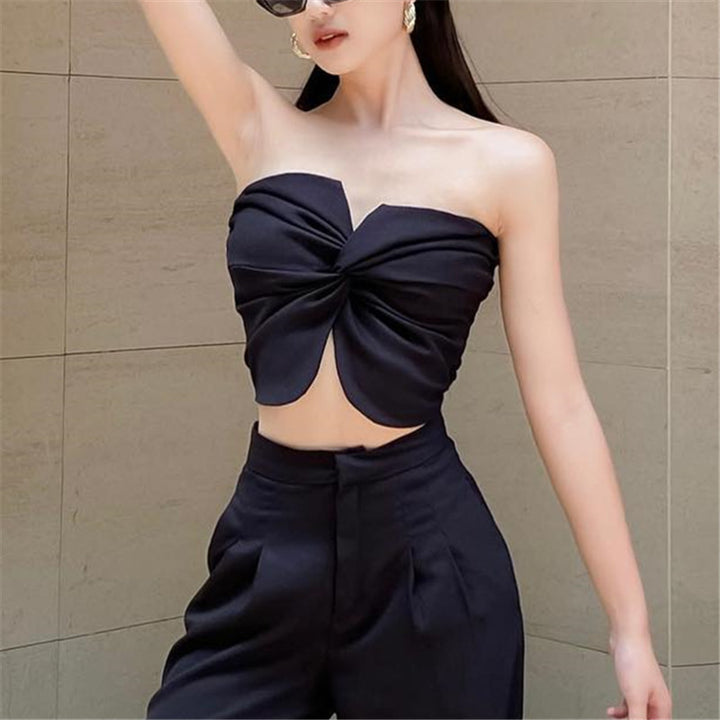 Dame Bustier top med drapering Stilla