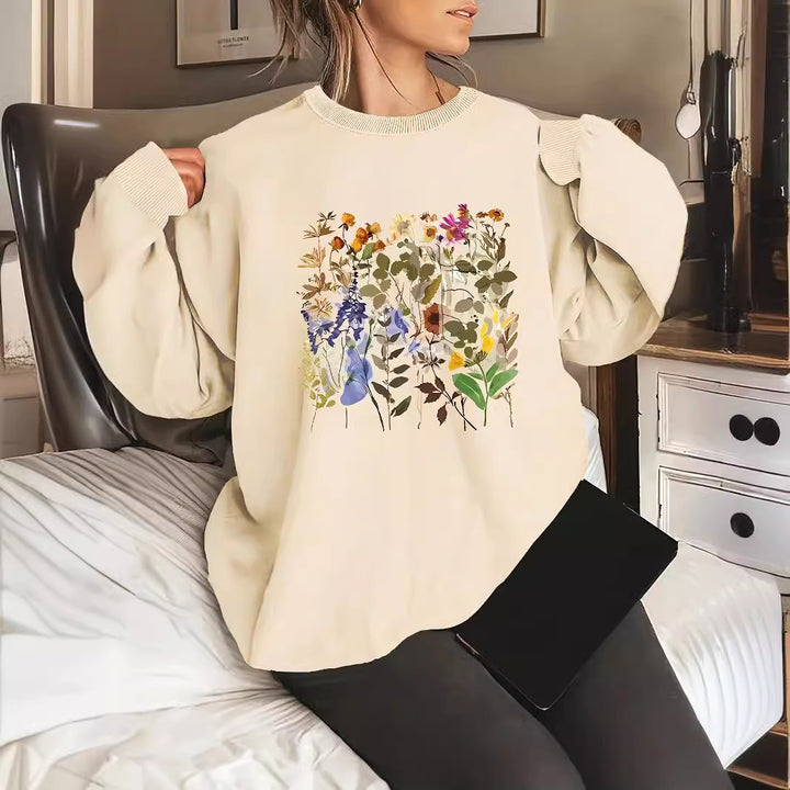 Kvinders sweatshirts med blomstermotiver og komfortabel pasform Stilla