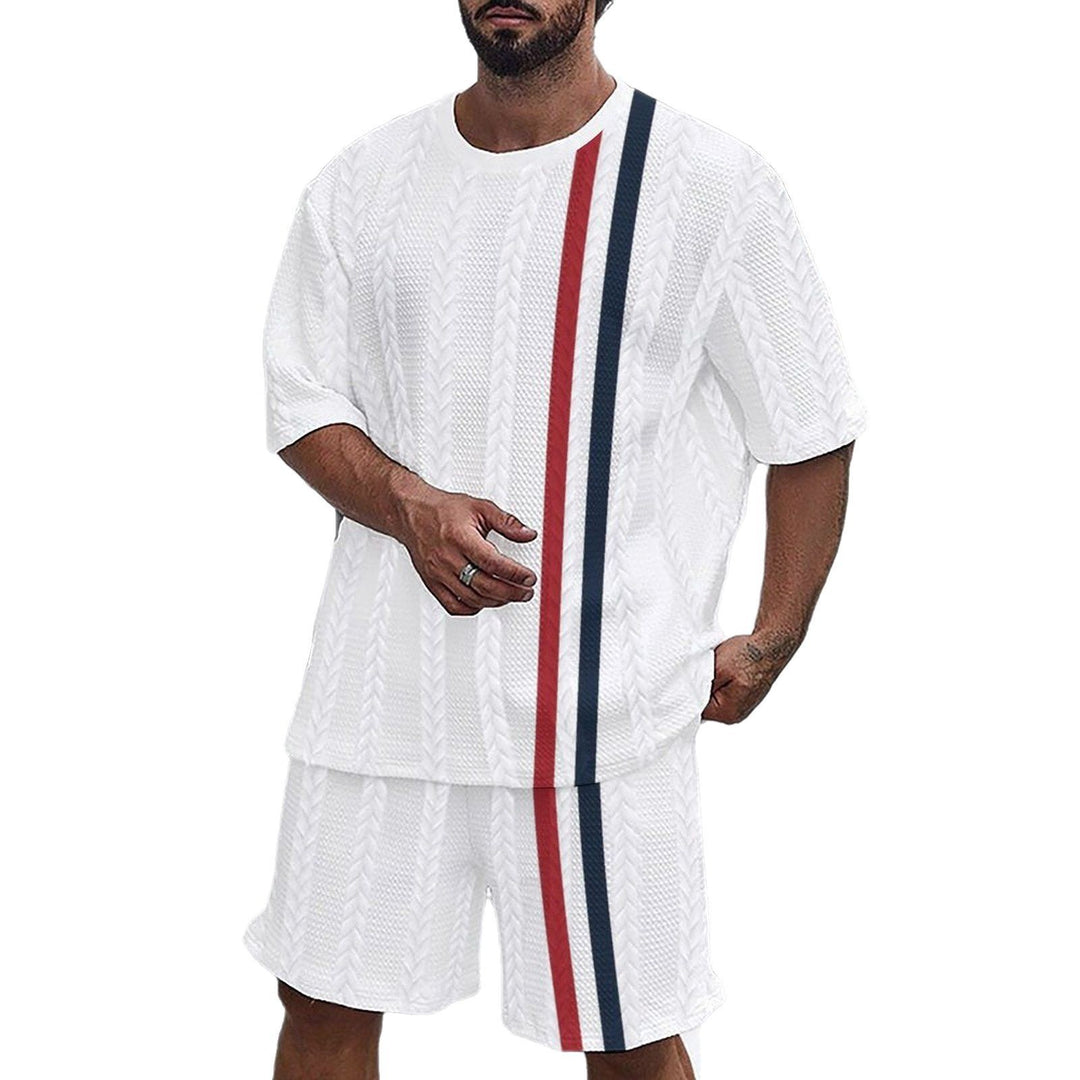 Herrer nautisk fritidsoutfit med maritimt stripesmønster og ankerdesign Stilla