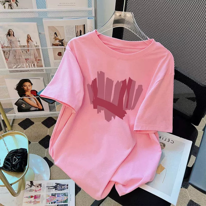 Dame T-shirt med kreativt strukturel-design Stilla