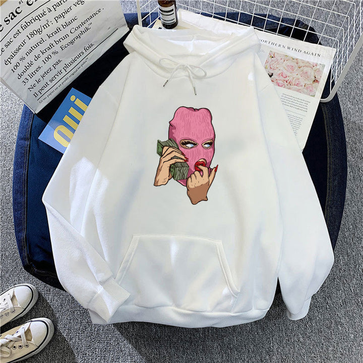 Dame hoodie med kunstnerisk grafisk design Skovae