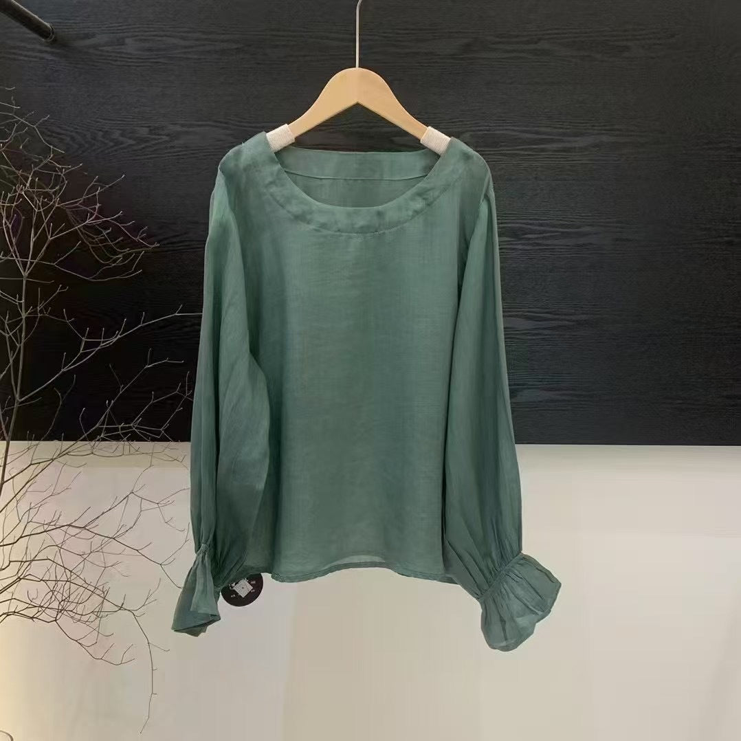 Femme Flowing Langærmet Bluse Stilla