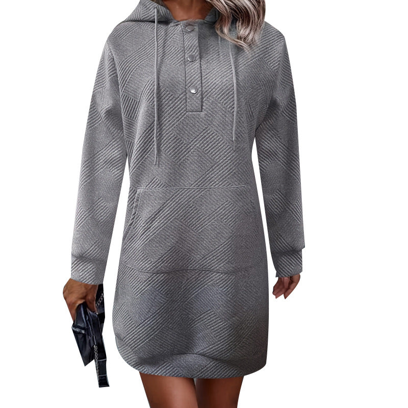 Damer Casual Hætte-Sweatkjole Stilla