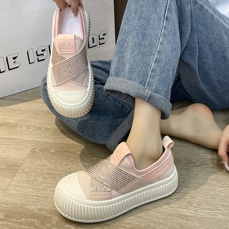 Dame Sneakers med elastiske krydsbånd og skridsikker sål Stilla