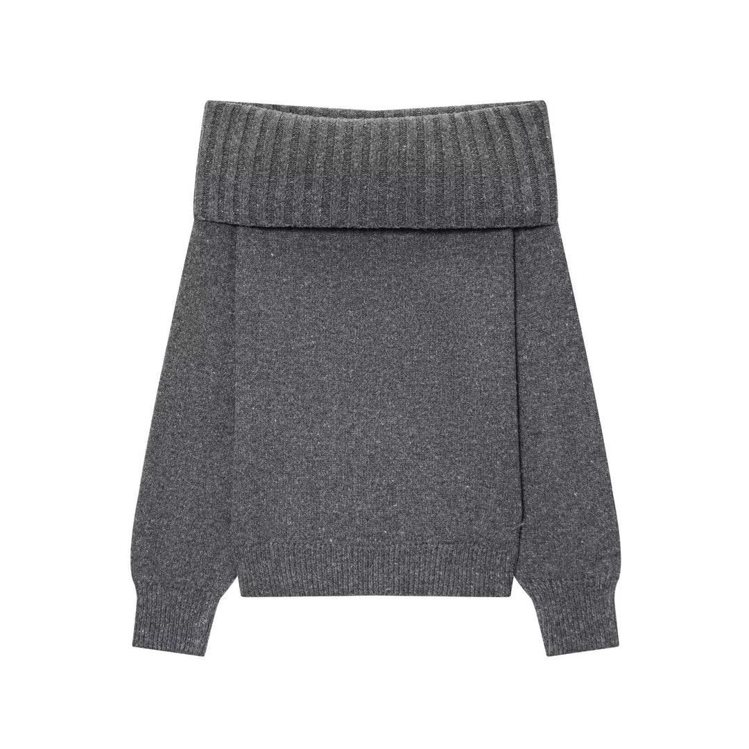 Dame hyggelig sweater med oversized ribkrave Stilla