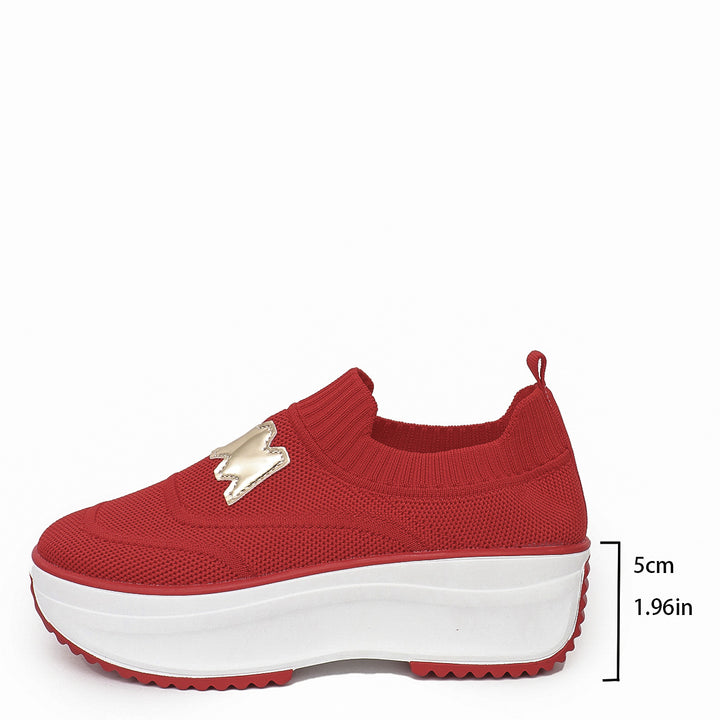 Dame Sneakers med fleksibelt netmateriale og moderigtigt plateau Stilla