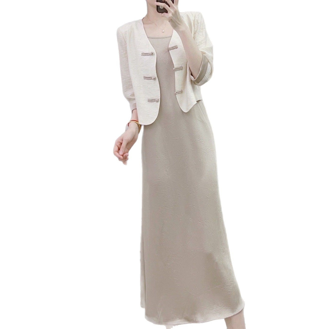 Dame Elegant Kort Blazer med nostalgiske Knapdetaljer Stilla