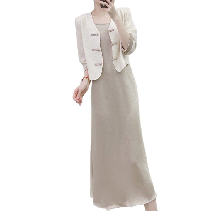 Dame Elegant Kort Blazer med nostalgiske Knapdetaljer Stilla