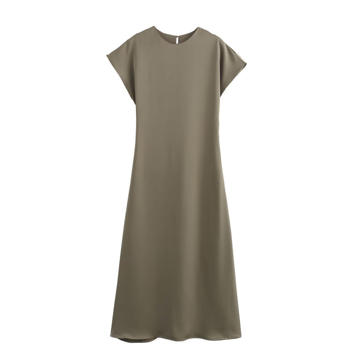 Dame elegant maxi kjole med flydende snit og moderne V-hals Skovae