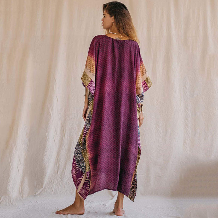 Dame Kaftan med innovativt geometrisk mønster og løs pasform Stilla