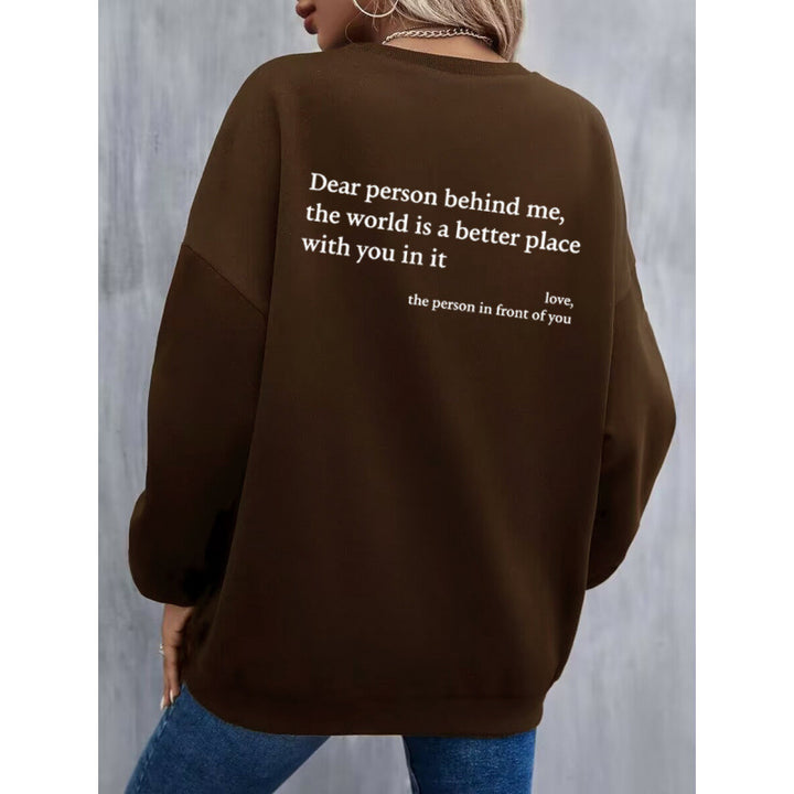 Kvinders sweatshirt med inspirerende tekst Skovae