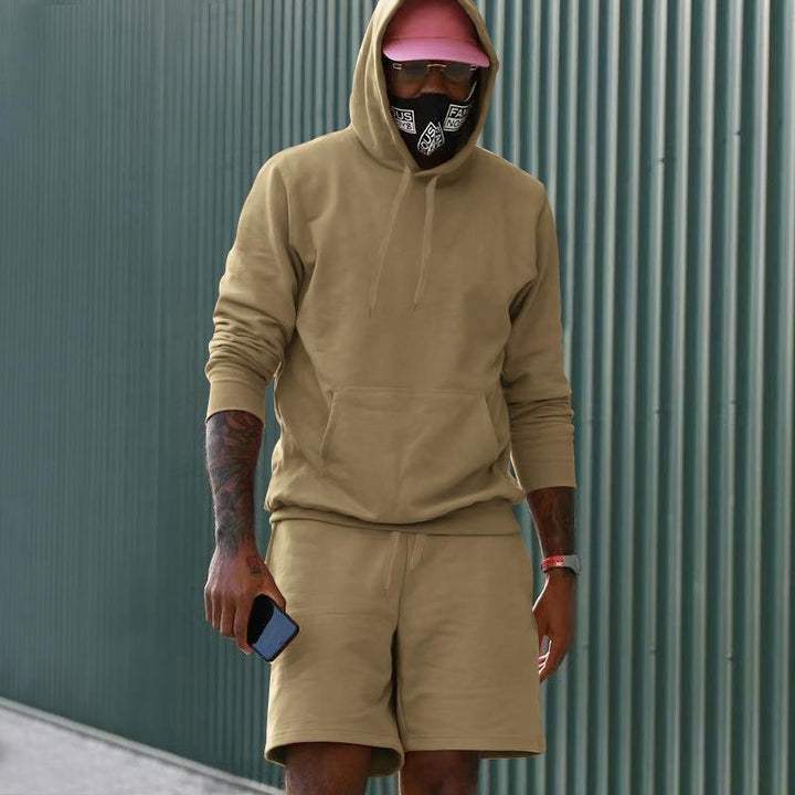 Herrer sporty hoodie og shorts sæt Stilla
