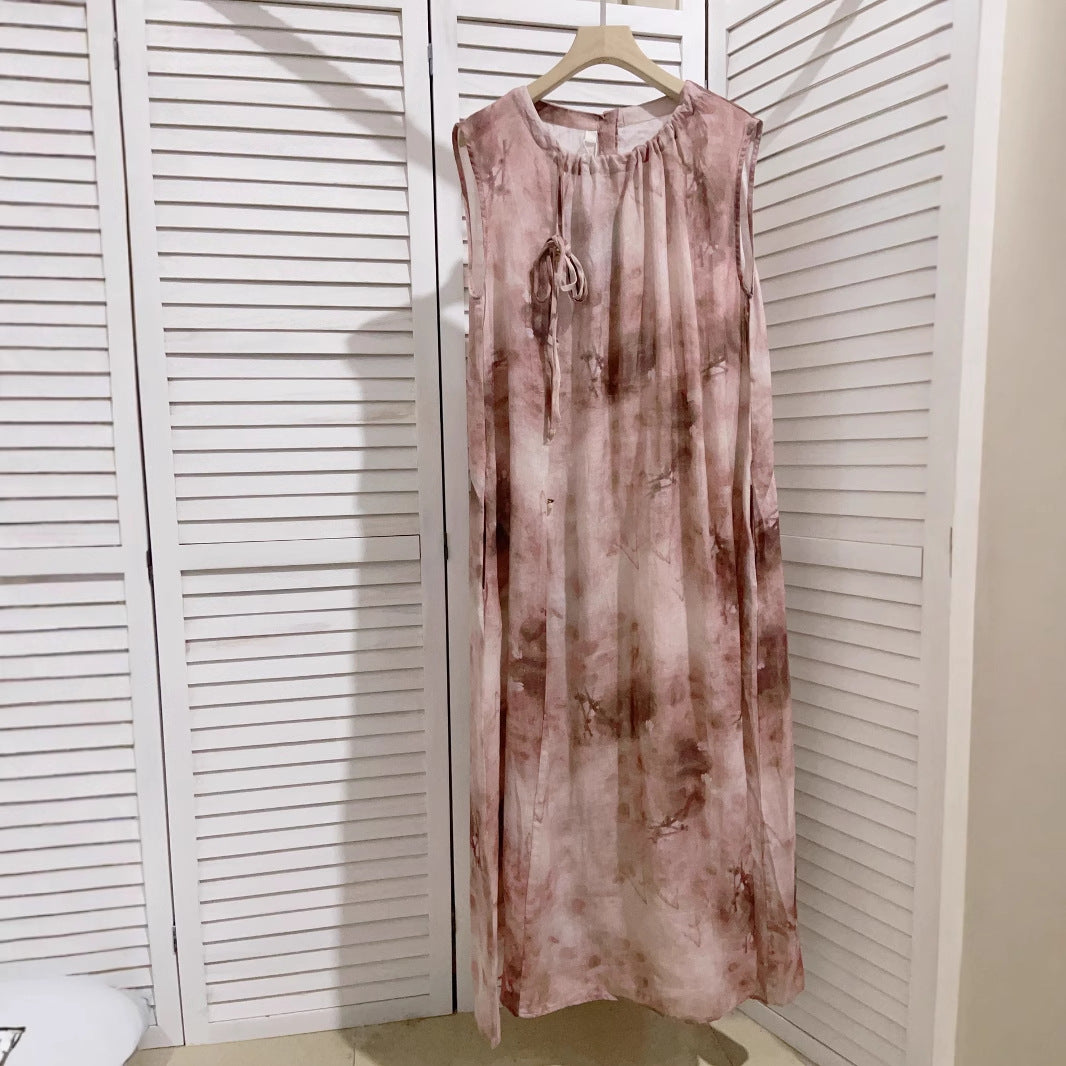 Femme Bohemian Maxi Kjole med Bindebælte Detalje Stilla