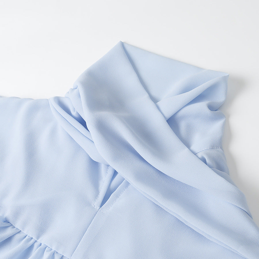 Damer Elegant Chiffon Jakke med Rynkedetaljer Stilla