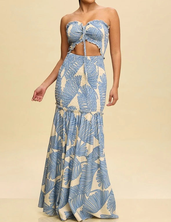 Femme Cut-Out Strapless Maxikjole Stilla