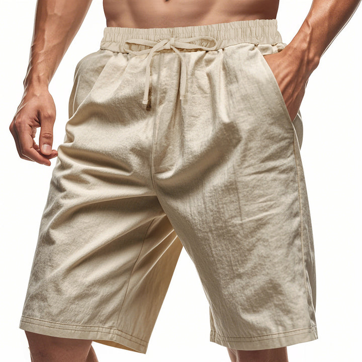 Herrer i afslappede bomuldsblandings fritidsshorts med elastisk talje og sidelommer Skovae