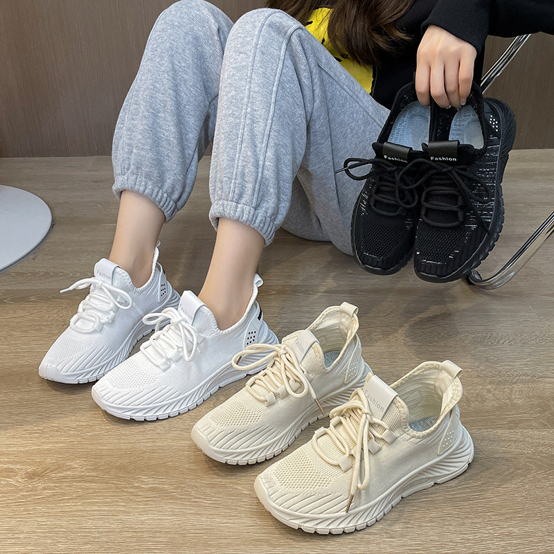 Dame Sporty Sneakers med åndbar strik-overflade og dämpende sål Stilla