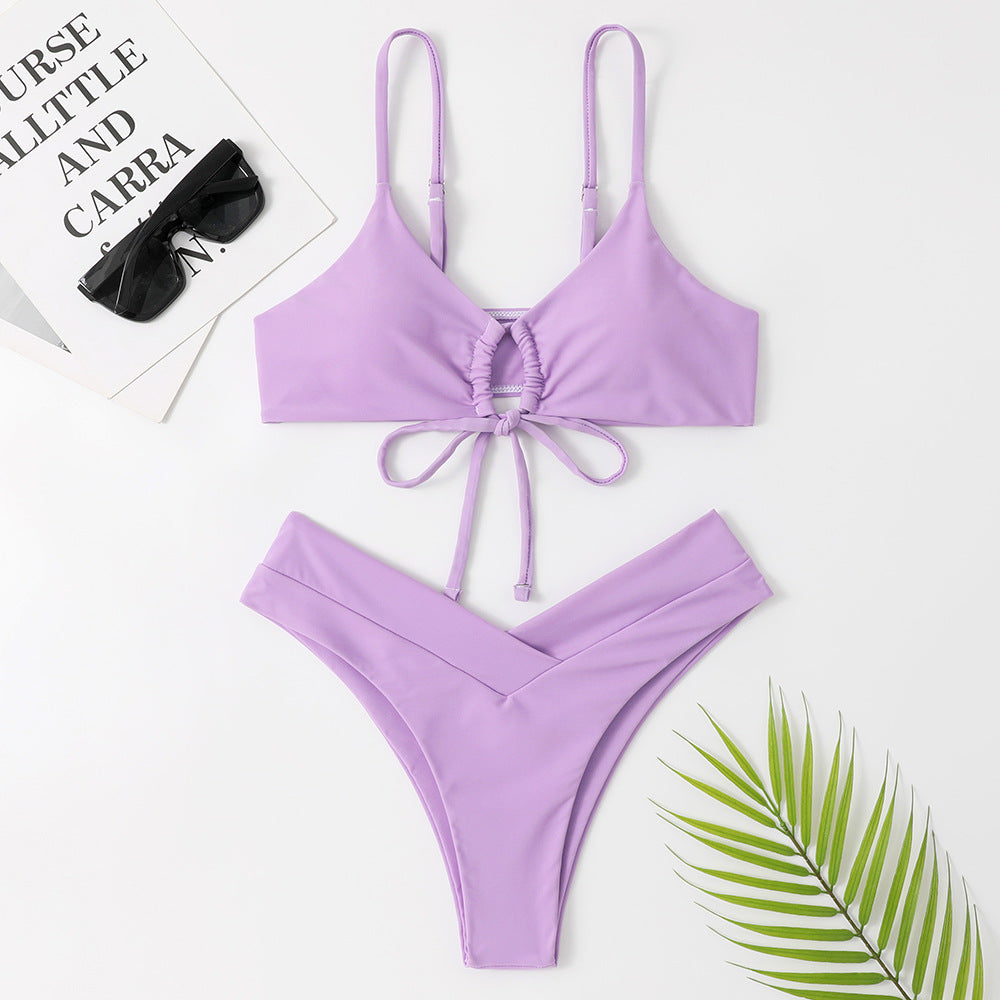 Dame stilfuld Cut-Out Bindefront Bikini Sæt Stilla