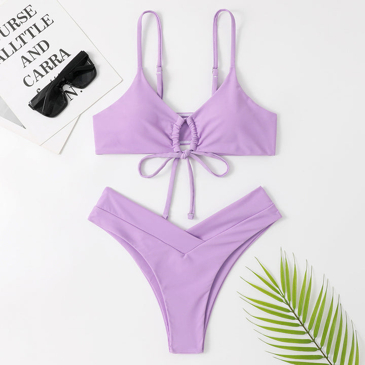 Dame stilfuld Cut-Out Bindefront Bikini Sæt Stilla