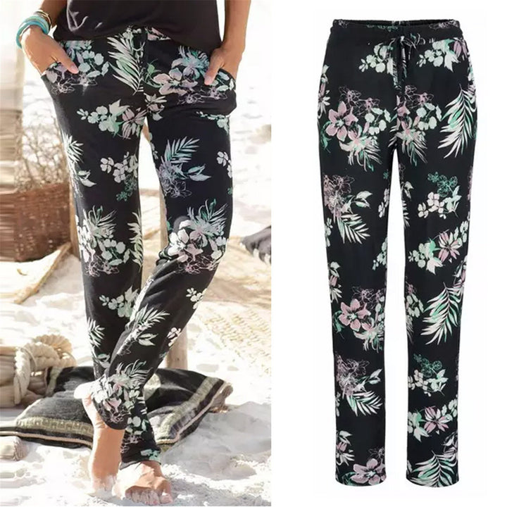 Dame blomsterprint smart loungebuks Stilla