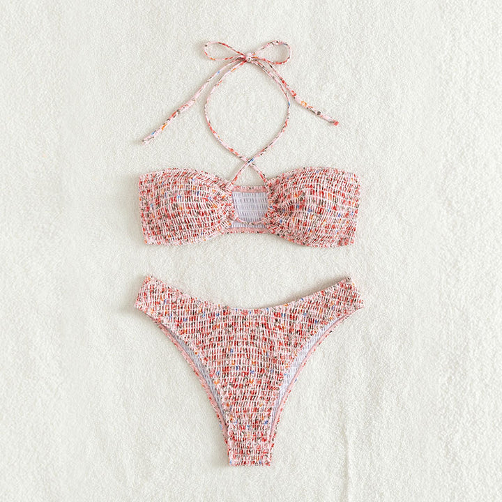 Dame Bandeau-bikini med fletdesign og justerbare stropper Skovae