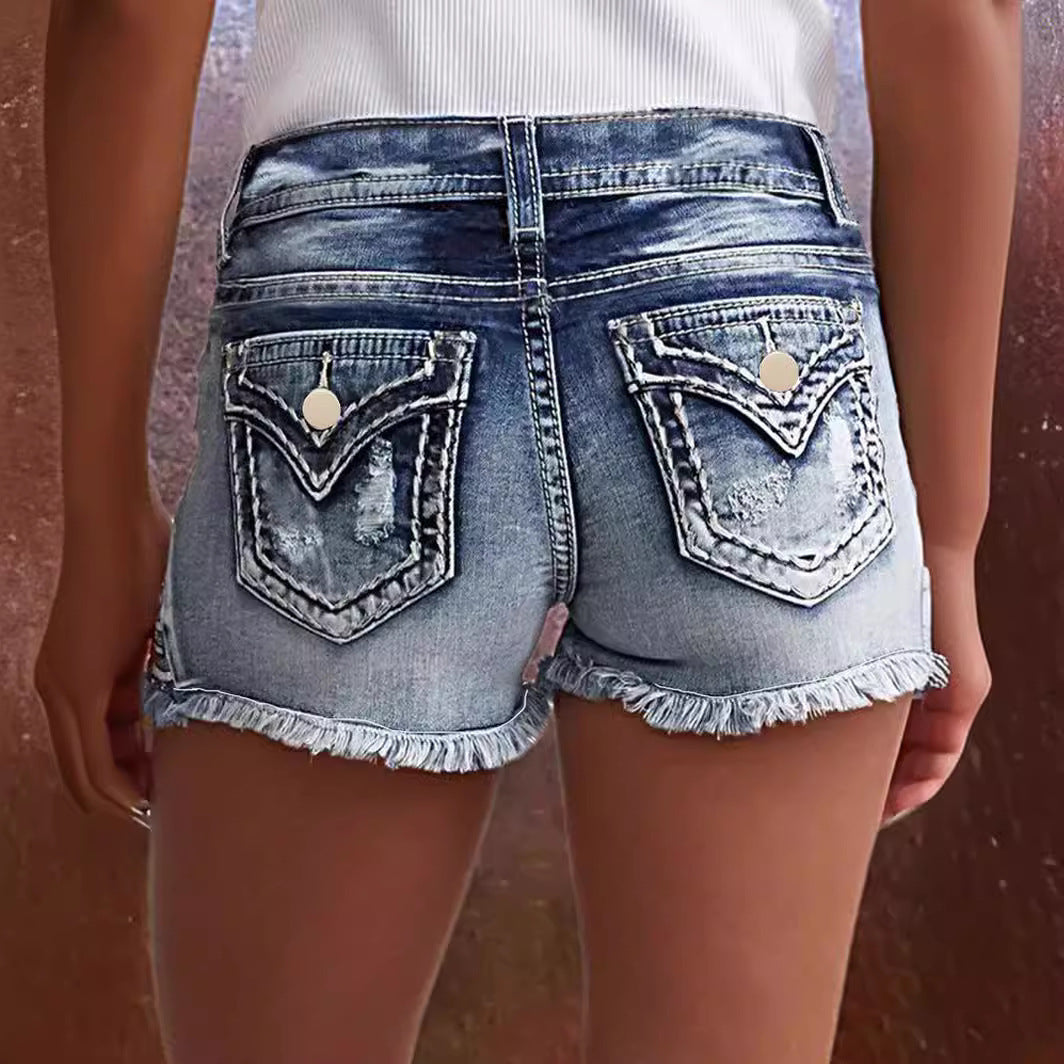 Dame Jeans-shorts i vintage-stil Stilla