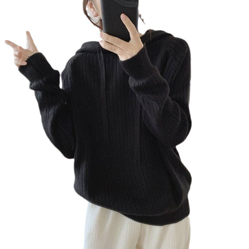 Kvindernes stilfulde hætte sweatshirt med ribbet tekstur og afslappet snit Stilla