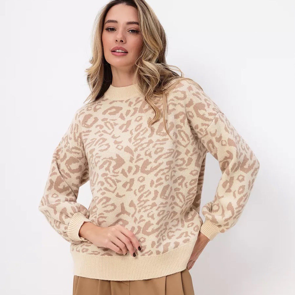 Kvinders mønstrede sweater med en afslappet pasform og rund halsudskæring Stilla