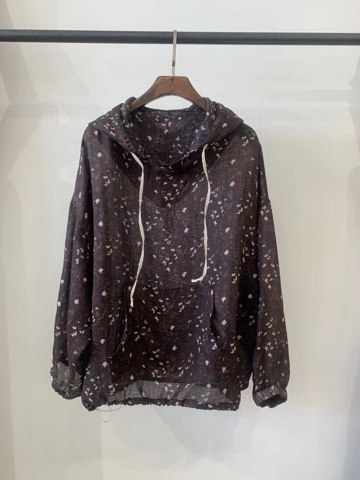 Dame Hættetrøje Blomstret Print Pullover Stilla