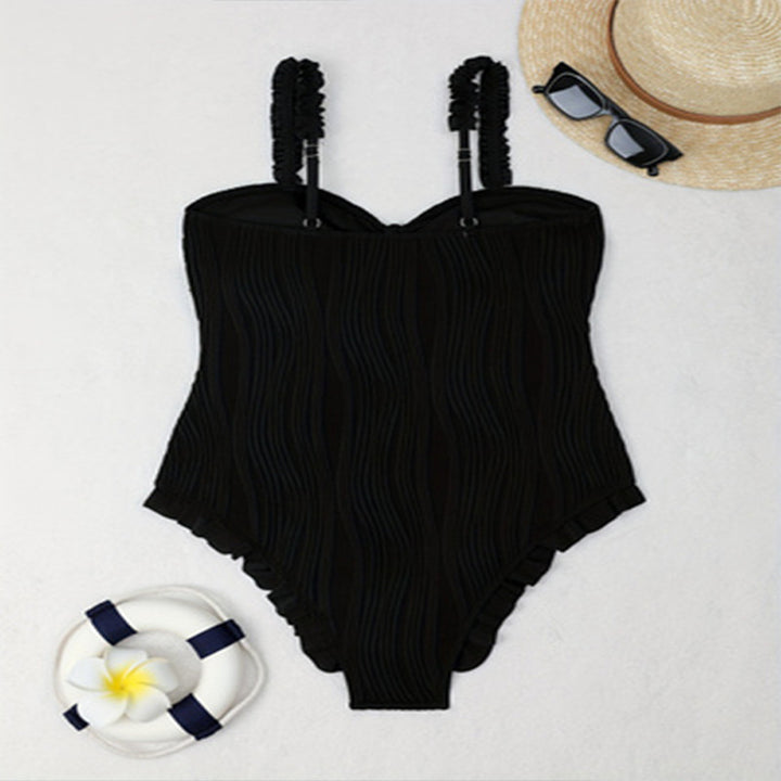Damer Elegant badeshorts med voluminøst ruffles design Skovae