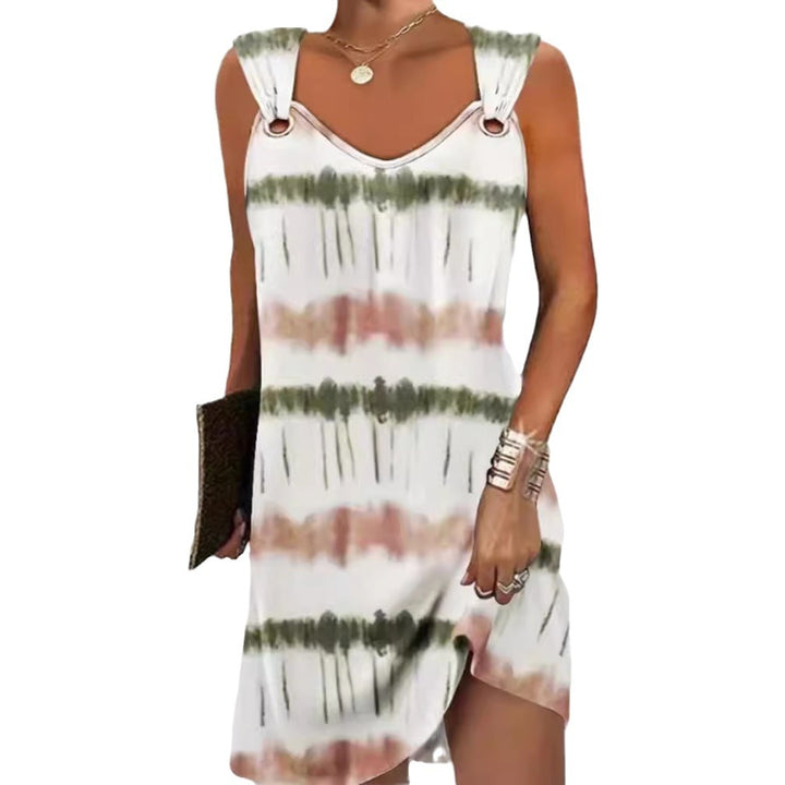 Dame sommerkjole med trendy bindebånd og asymmetrisk snit Stilla