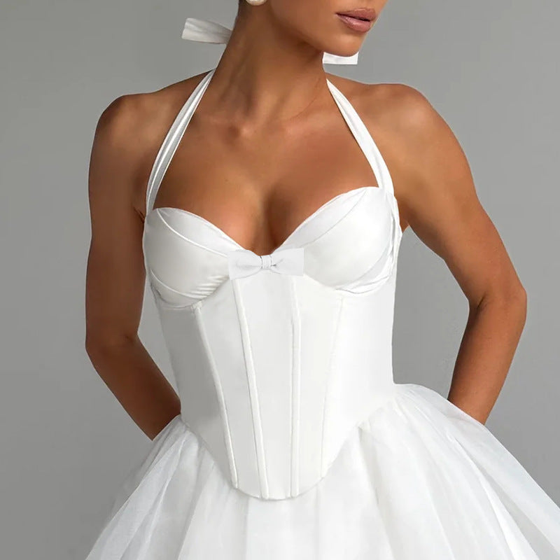 Dame Elegant Halter Corsage Top Stilla
