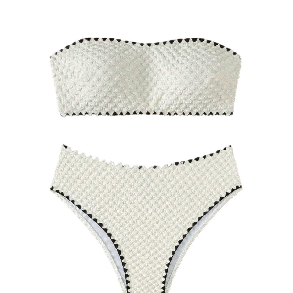 Dame bandeau-bikini med struktureret overflade Skovae