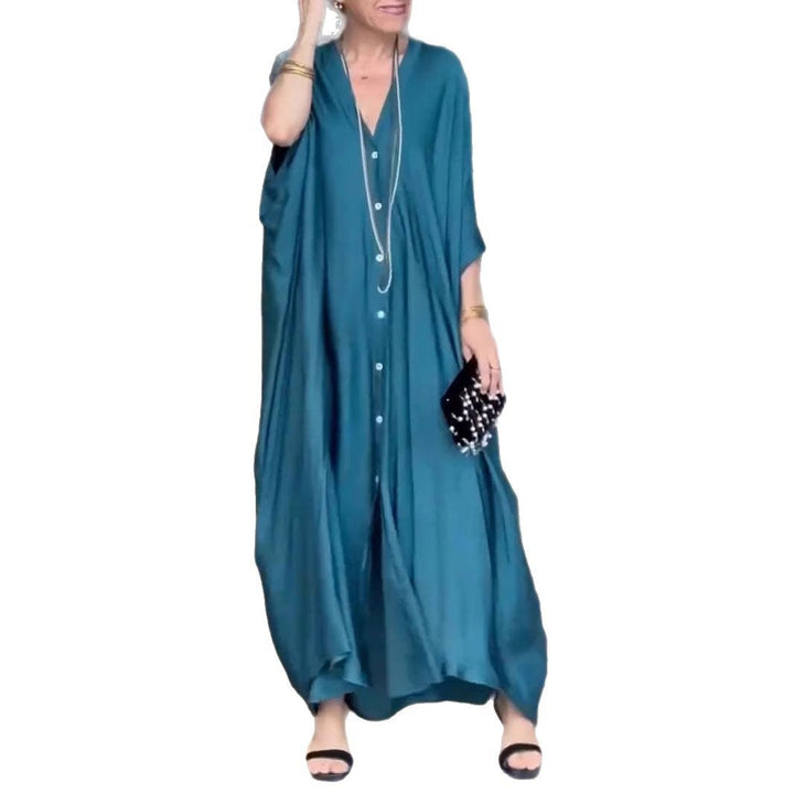 Dame Elegant Maxi-kjole med knapdetaljer Stilla