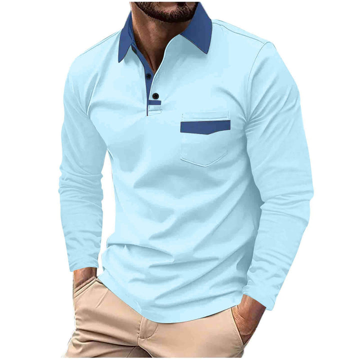 Herrer Langærmet Polo T-shirt med moderne krave og stilfuld brystlomme Stilla