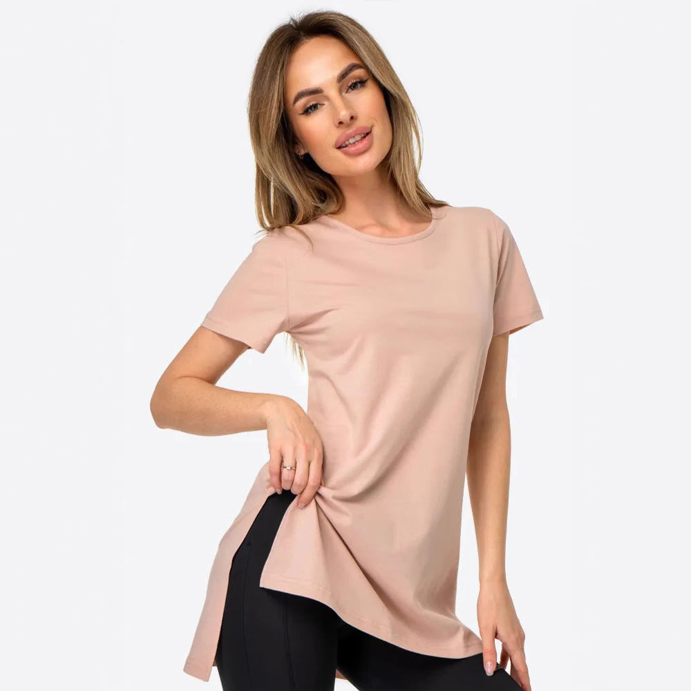 Kvinder casual longline T-shirt med sideslids og høj bærekomfort Skovae
