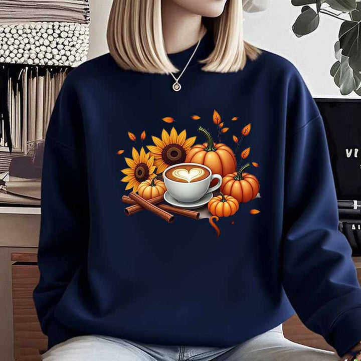 Dame sweatshirt med efterårsdesign og specialtrykt Stilla