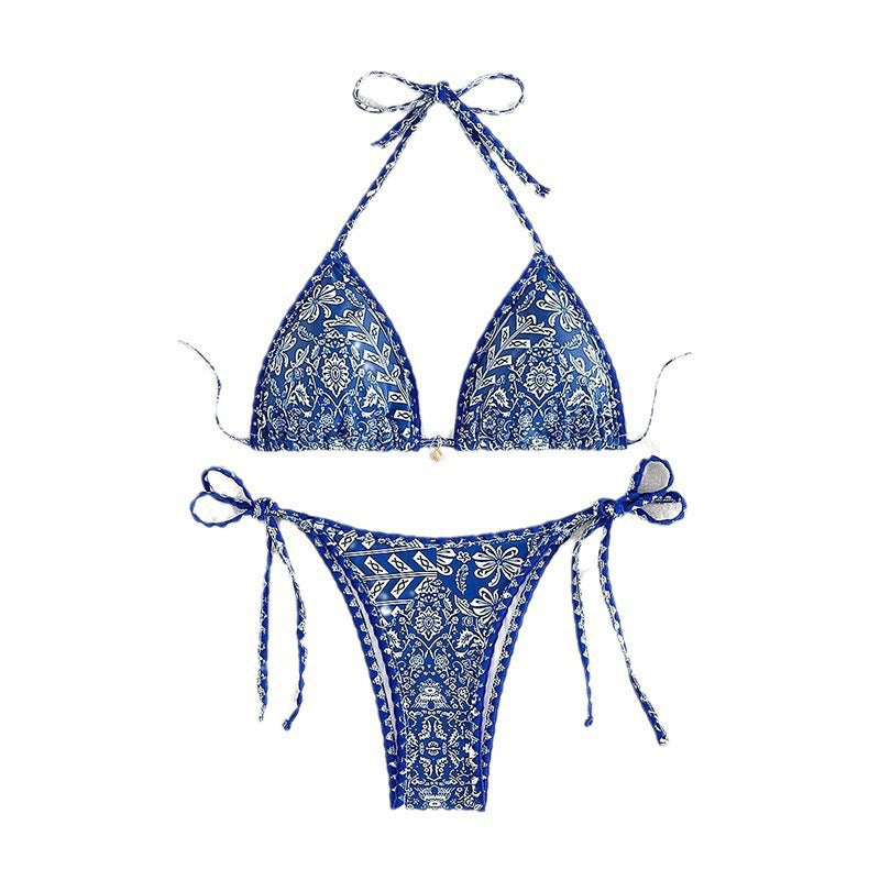 Damer Triangel-Bikini med justerbare rynker Skovae