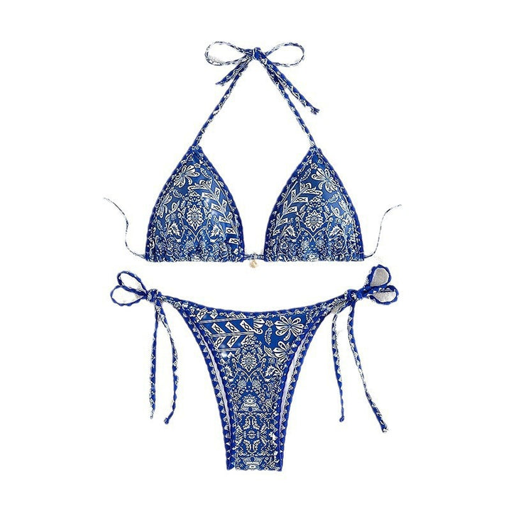 Damer Triangel-Bikini med justerbare rynker Skovae