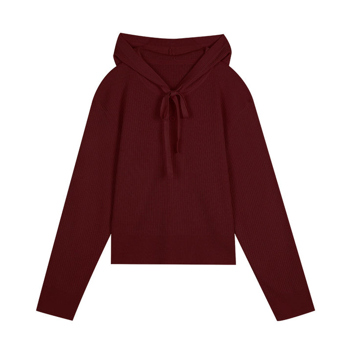 Dame moderigtig hoodie med stilfuld V-udskæring og dekorativ snor Stilla