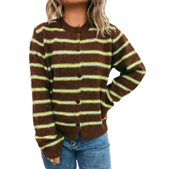 Kvindernes hyggelige cardigan med moderne striber Stilla
