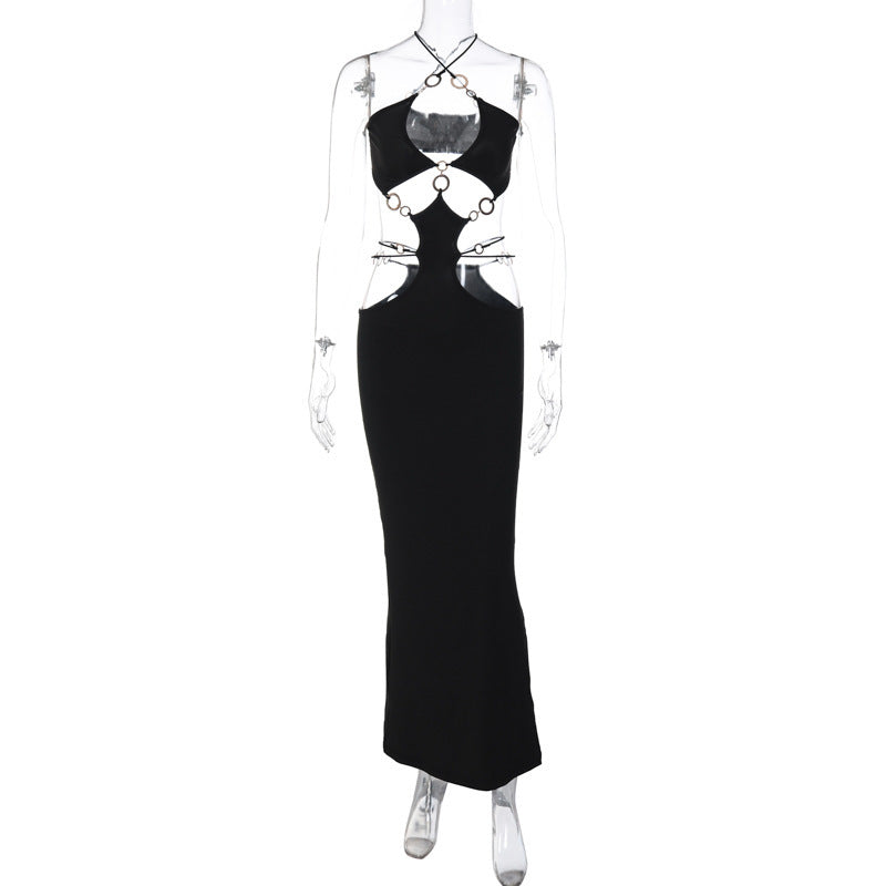 Dame Unik Maxi-Kjole med raffinerede Cut-Outs og elegante detaljer Stilla