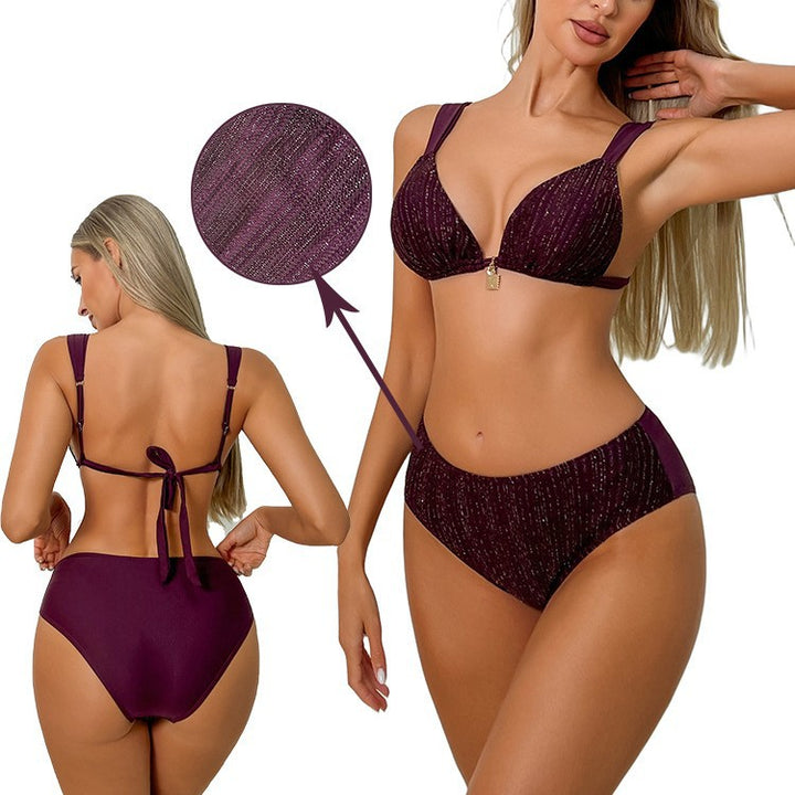 Dame Push-Up-Bikini med glitrende stof Skovae