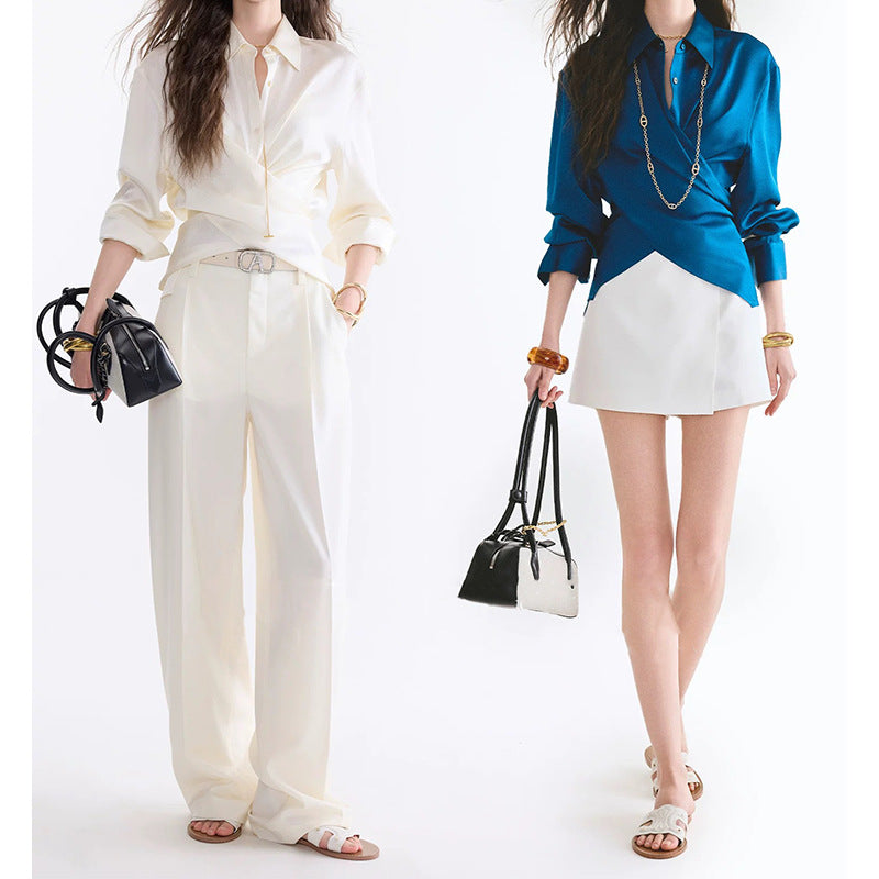 Dame indpakning bluse med elegant krave og moderne snit Stilla