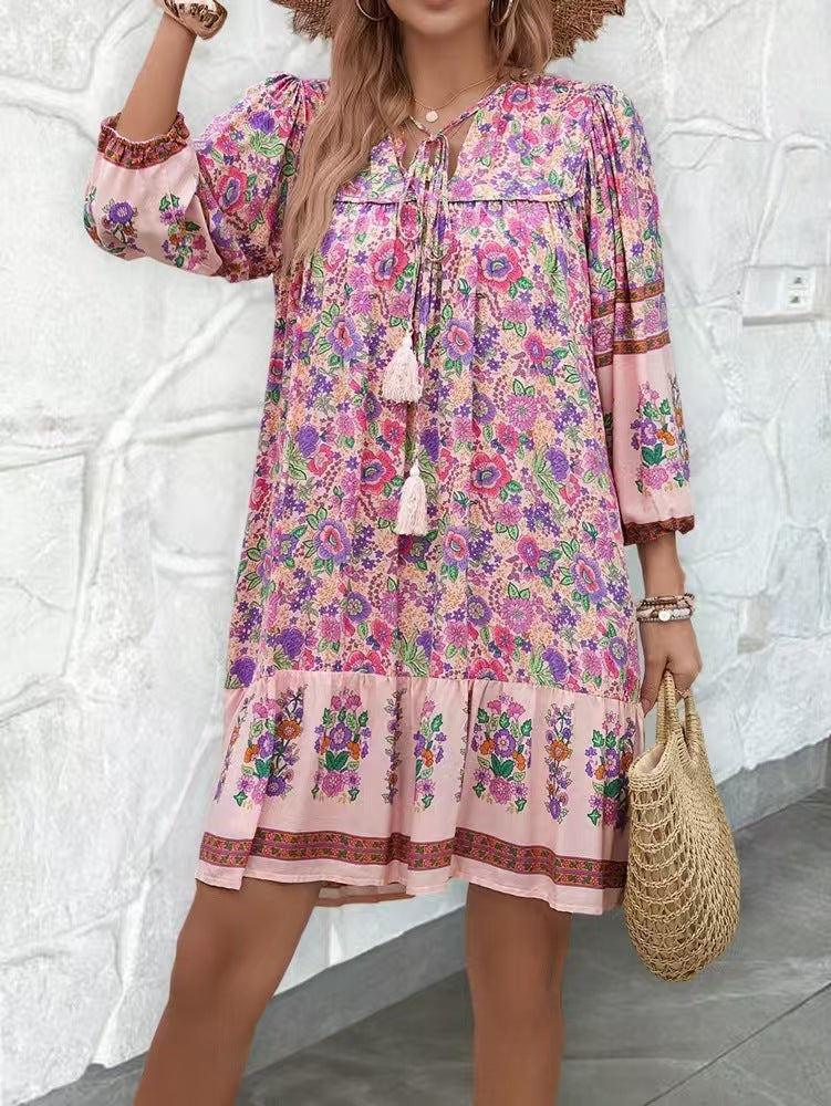 Dame floral sommerkjole Stilla