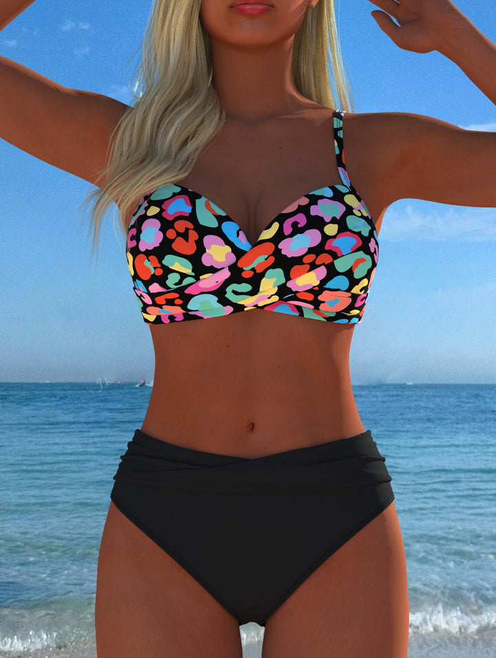 Dame Bikini-sæt med formende bustier og høj talje Skovae