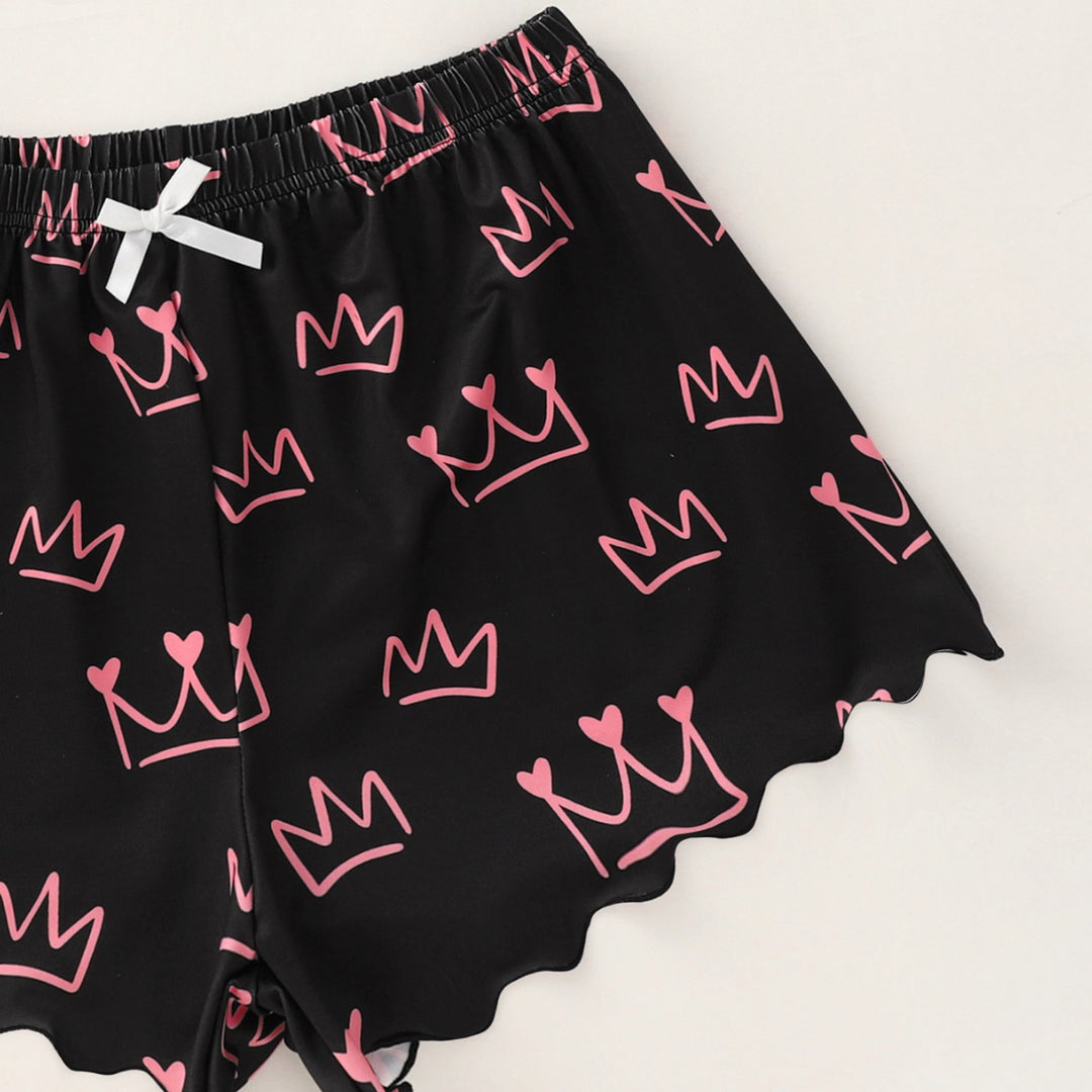 Dame loungewear-sæt med krone-motiv Stilla