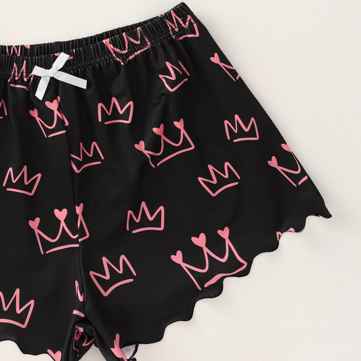 Dame loungewear-sæt med krone-motiv Stilla