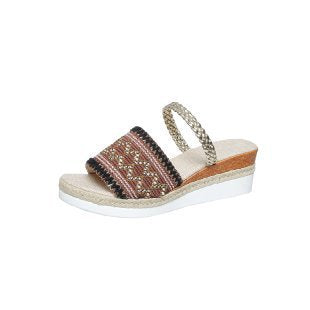 Dame Wedge-Flat-sandaler med fashionable flettet remdesign og elegant sål Stilla